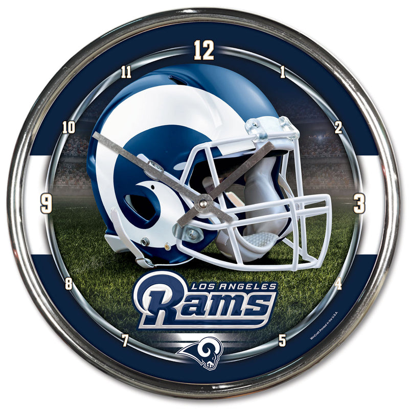 Los Angeles Rams Round Chrome Wall Clock