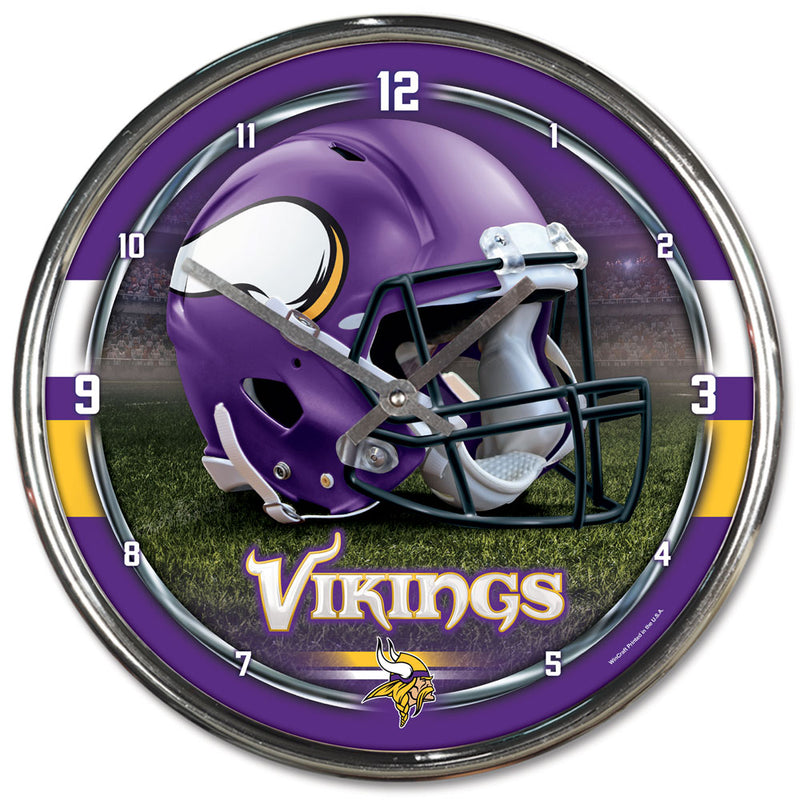 Minnesota Vikings Round Chrome Wall Clock