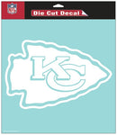 Kansas City Chiefs Decal 8x8 Die Cut White
