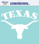 Texas Longhorns Decal 8x8 Die Cut White