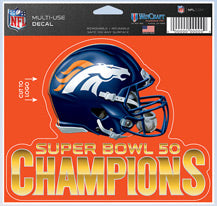Denver Broncos 5x6 Color Ultra Decal Super Bowl 50 Champion