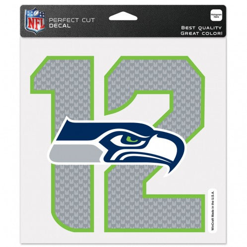 Seattle Seahawks Decal 8x8 Perfect Cut Color (12th Man)