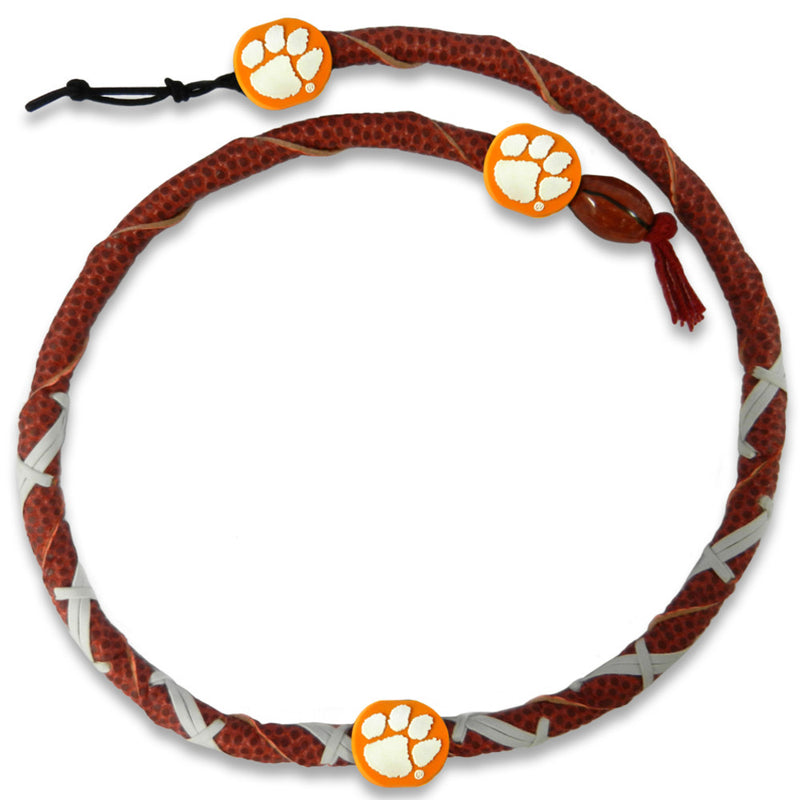 Clemson Tigers Spiral Football Necklace