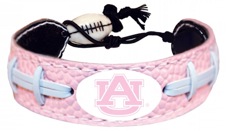Auburn Tigers Pink Football Bracelet