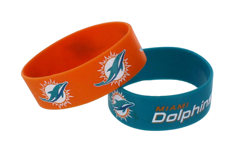 Miami Dolphins Bracelets 2 Pack Wide