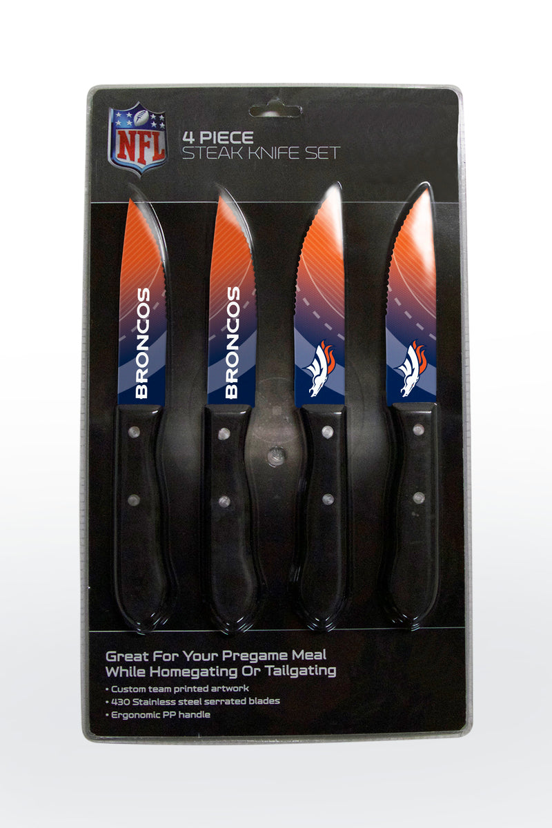Denver Broncos Knife Set - Steak - 4 Pack