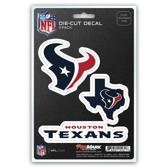 Houston Texans Decal Die Cut Team 3 Pack