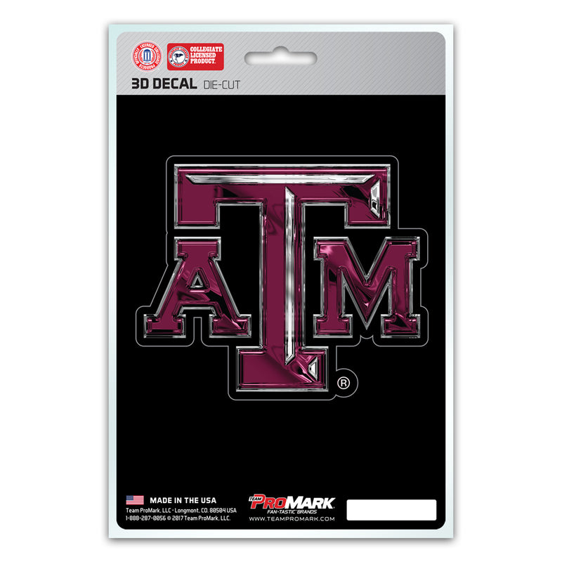 Texas A&M Aggies Decal 5x8 Die Cut 3D Logo Design