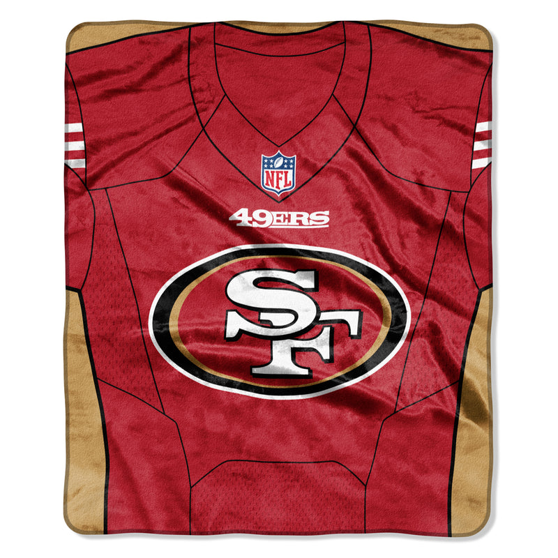 San Francisco 49ers Blanket 50x60 Raschel Jersey Design