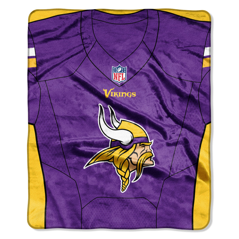Minnesota Vikings Blanket 50x60 Raschel Jersey Design