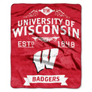Wisconsin Badgers Blanket 50x60 Raschel Label Design