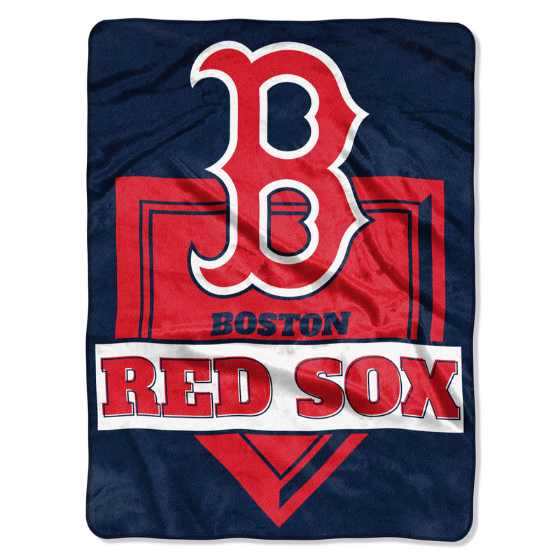 Boston Red Sox Blanket 60x80 Raschel Home Plate Design