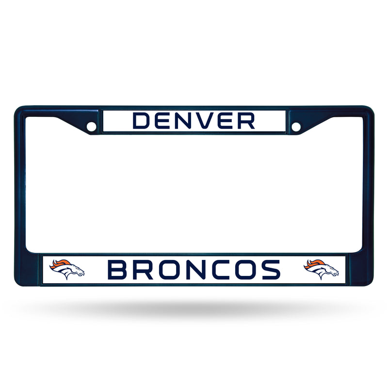 Denver Broncos License Plate Frame Metal Navy
