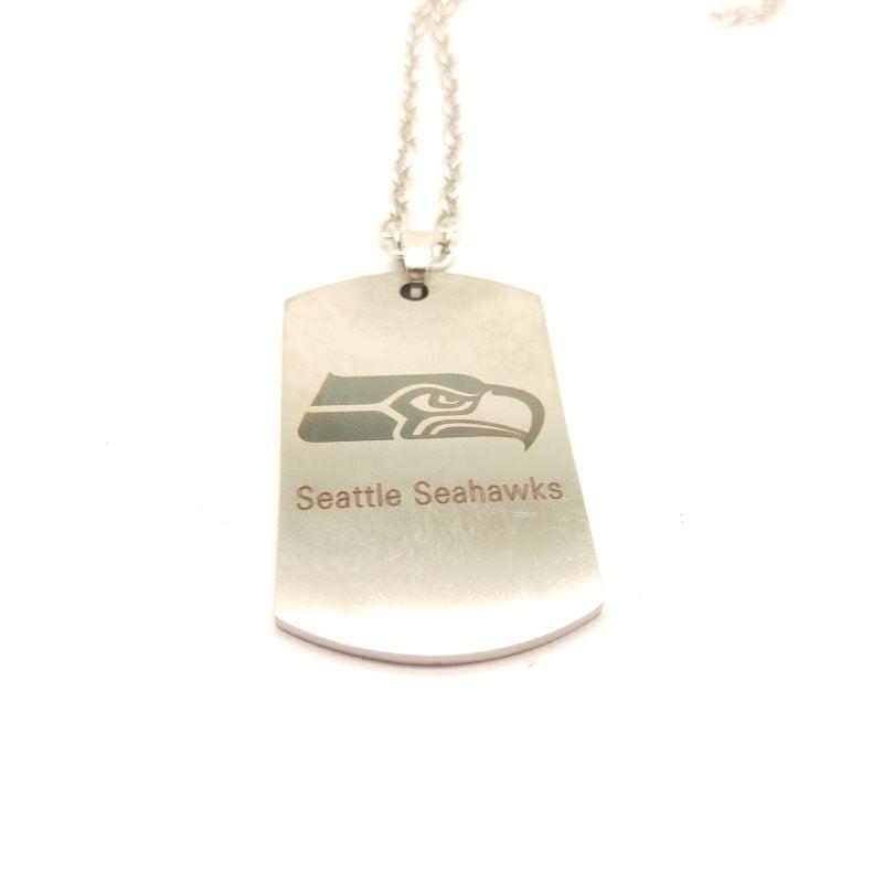 USA Seattle Seahawks Super Bowl Silver Dog Tag Necklace